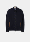 Duchally Men's Waffle Stitch Wool Jacket Navy