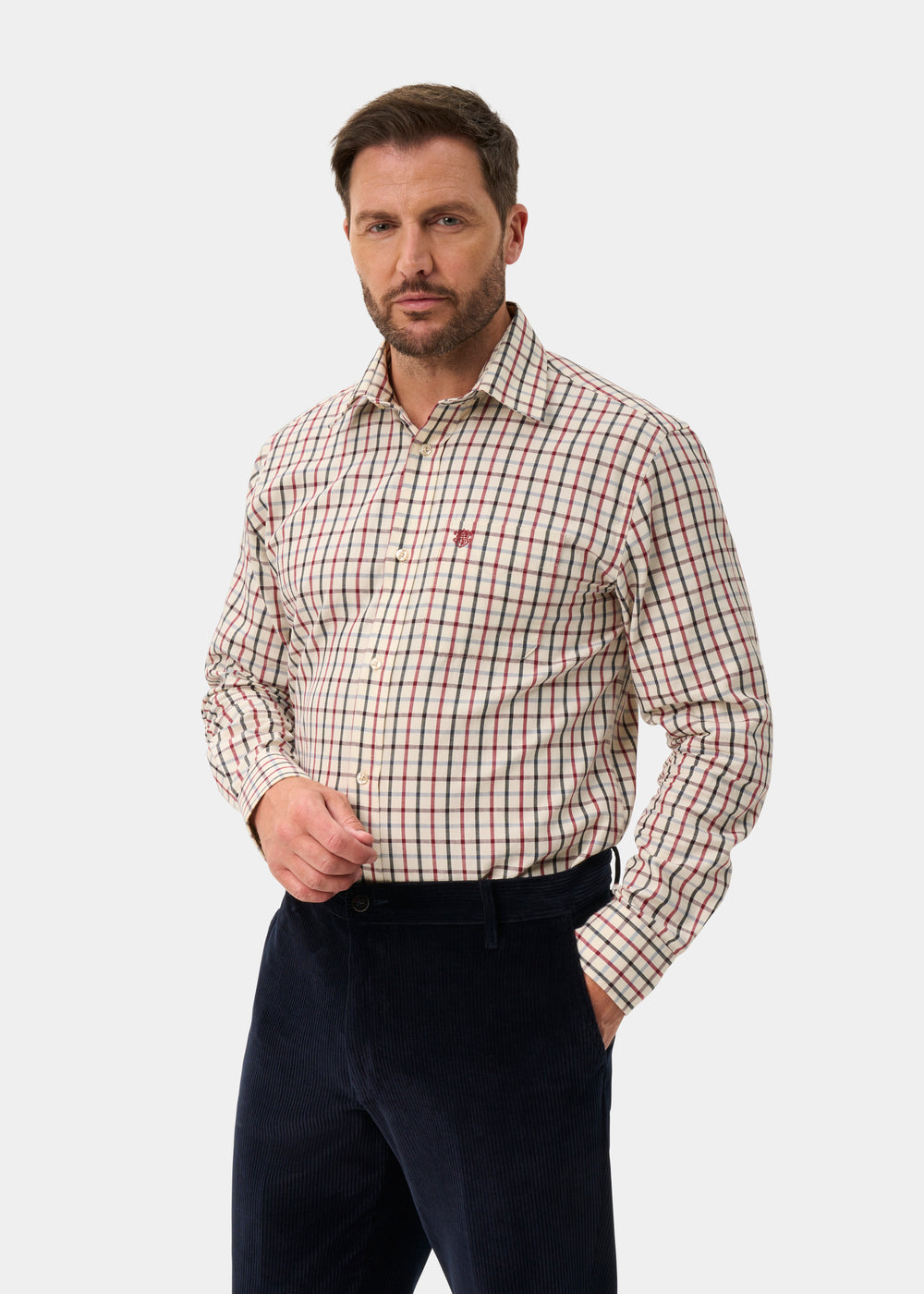 Ilkley Men's Red Check Shirt - Shooting Fit