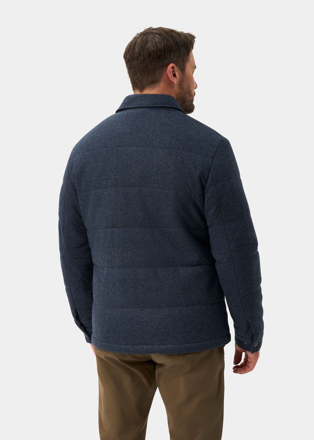 Richmond Men's Knitted Quilted Shacket In Navy