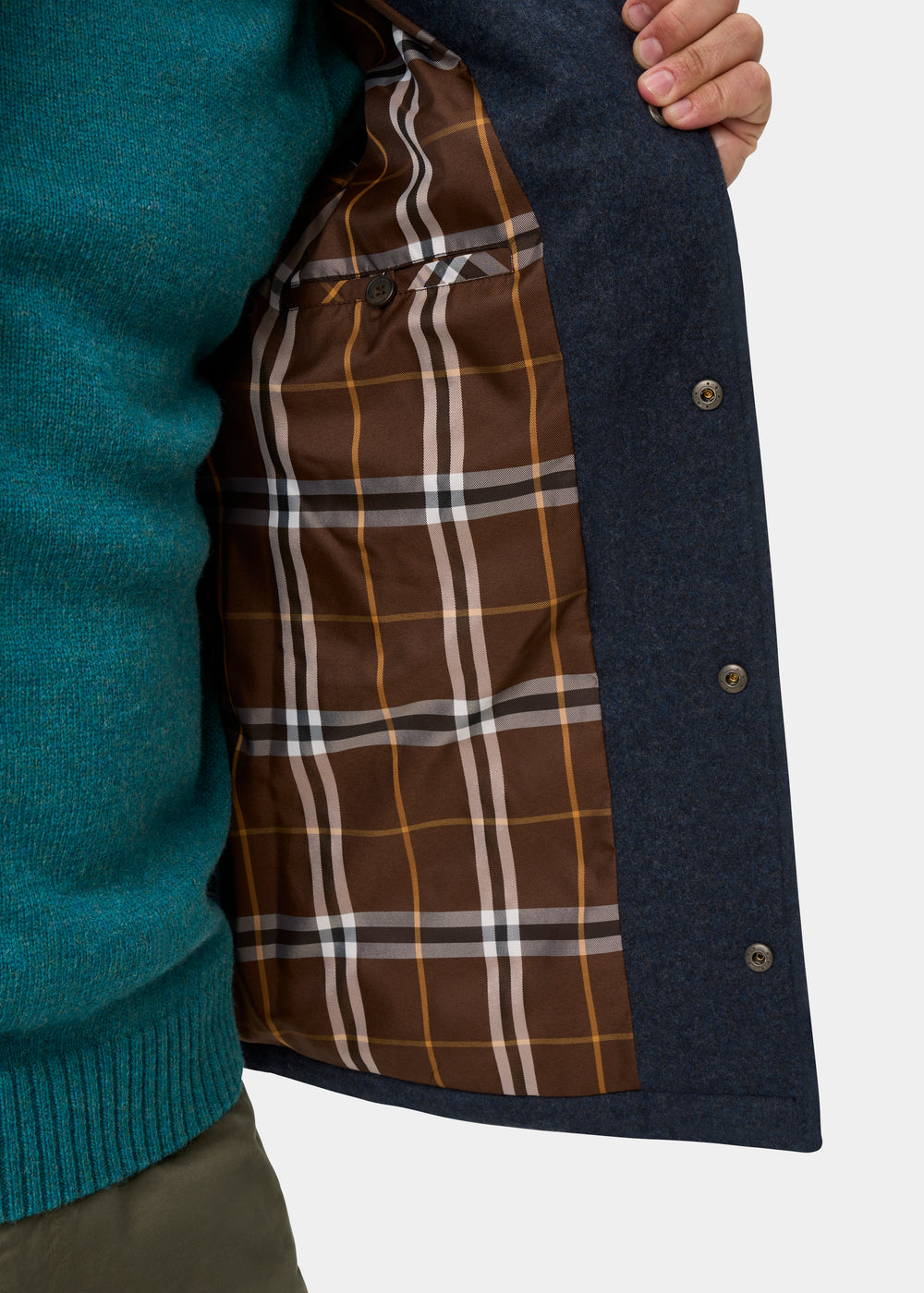 Richmond Men's Knitted Quilted Shacket In Navy