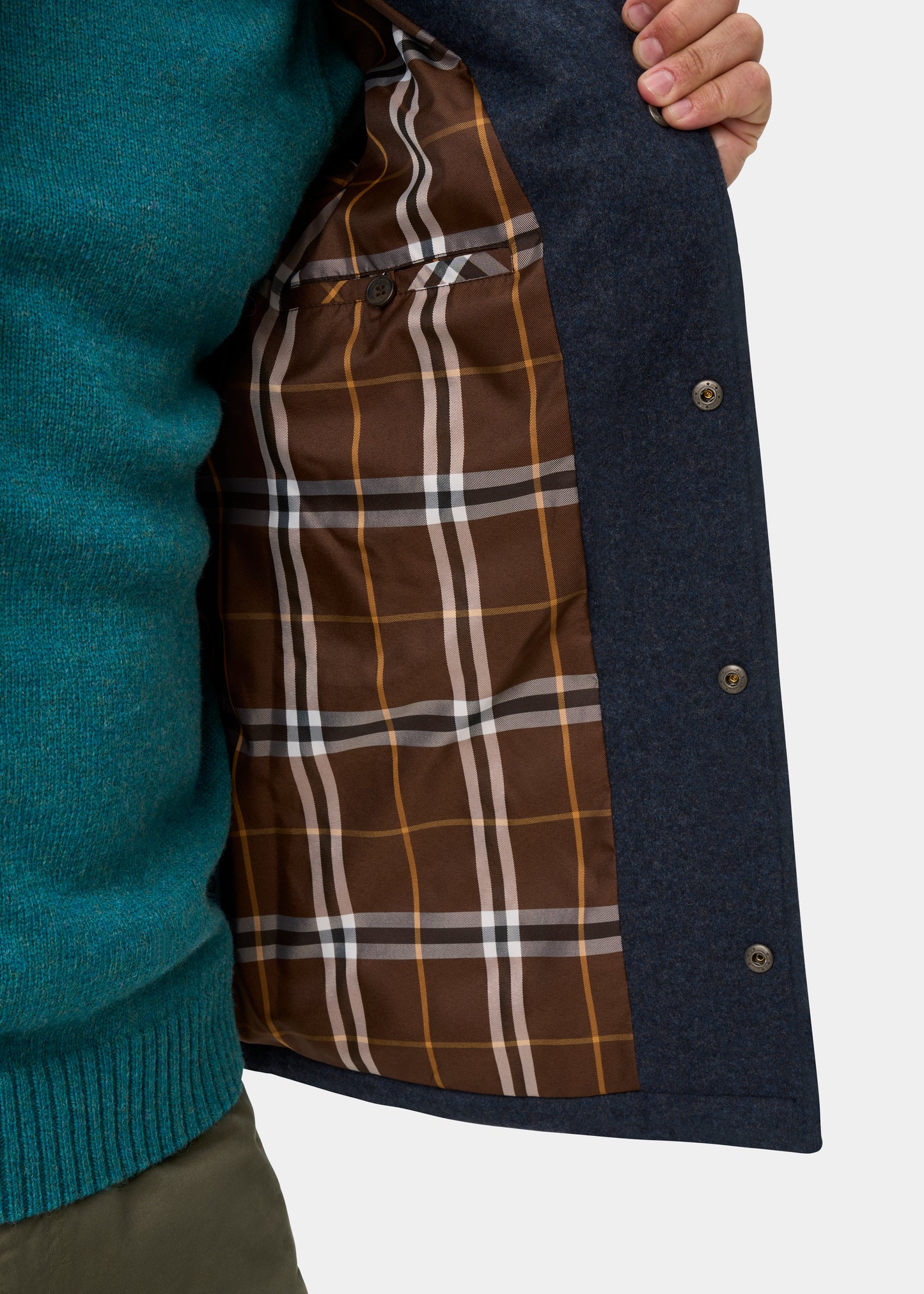 Richmond Men's Knitted Quilted Shacket In Navy