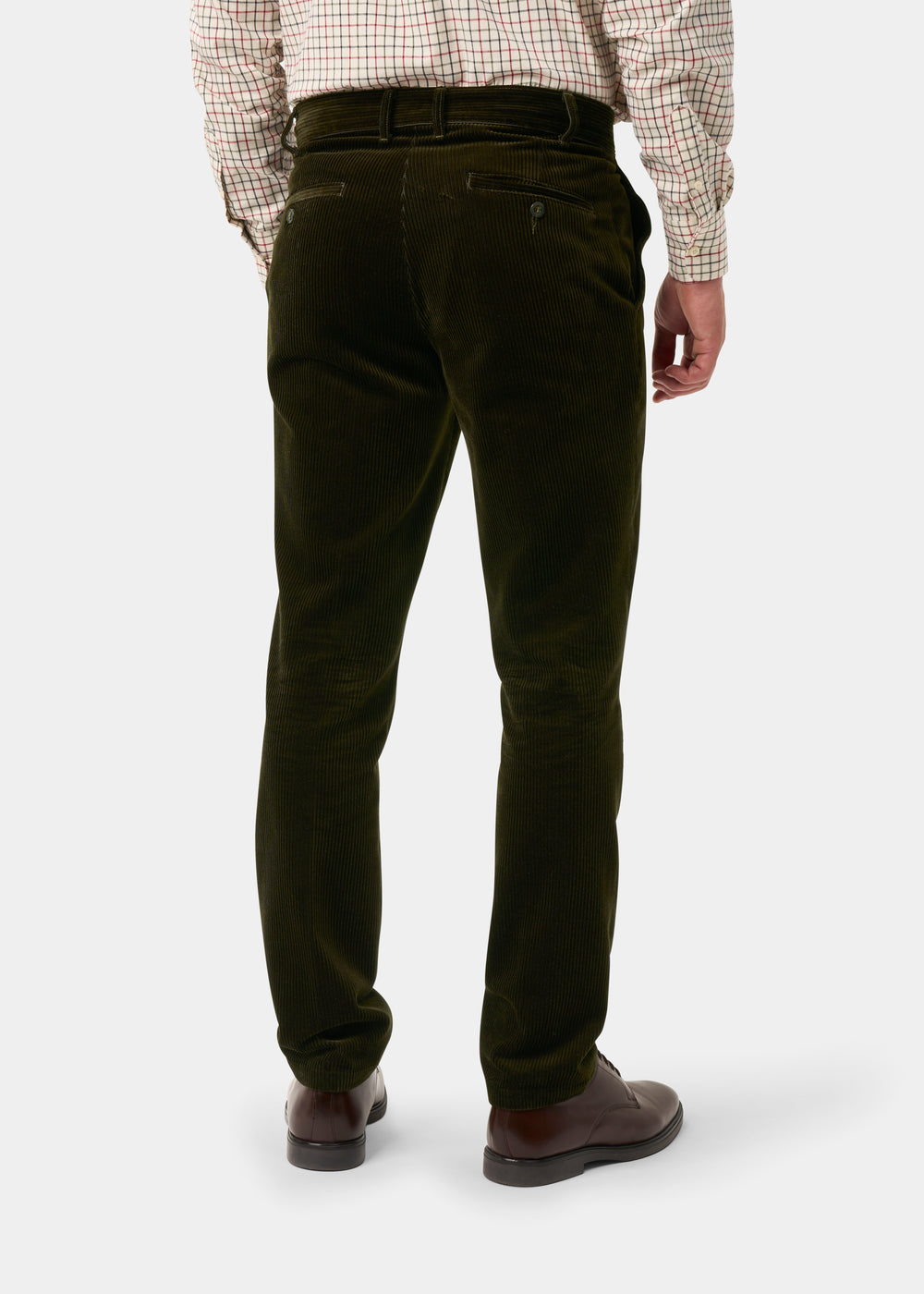 Men's Cotton Cord Trousers In Olive
