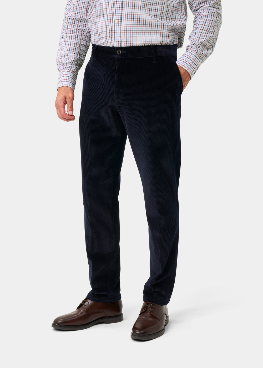 Mossbury Men's Cotton Cord Trousers In Navy