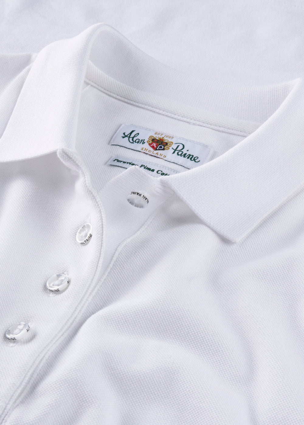 Ladies Cotton Pique Polo Shirt in White