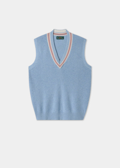 Ladies Cotton Cricket Slipover In Steel Blue Mix