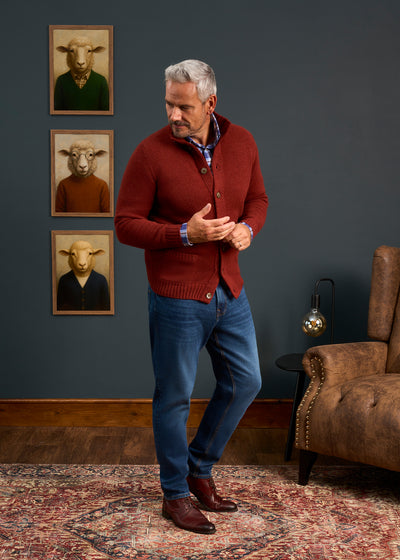 Lambswool-Mock-Neck-Jumper-Brown-Red