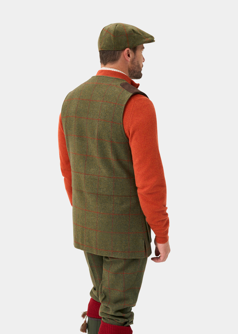 Combrook Men's Tweed Water Repellent Shooting Waistcoat in Reed  -  Shooting Fit
