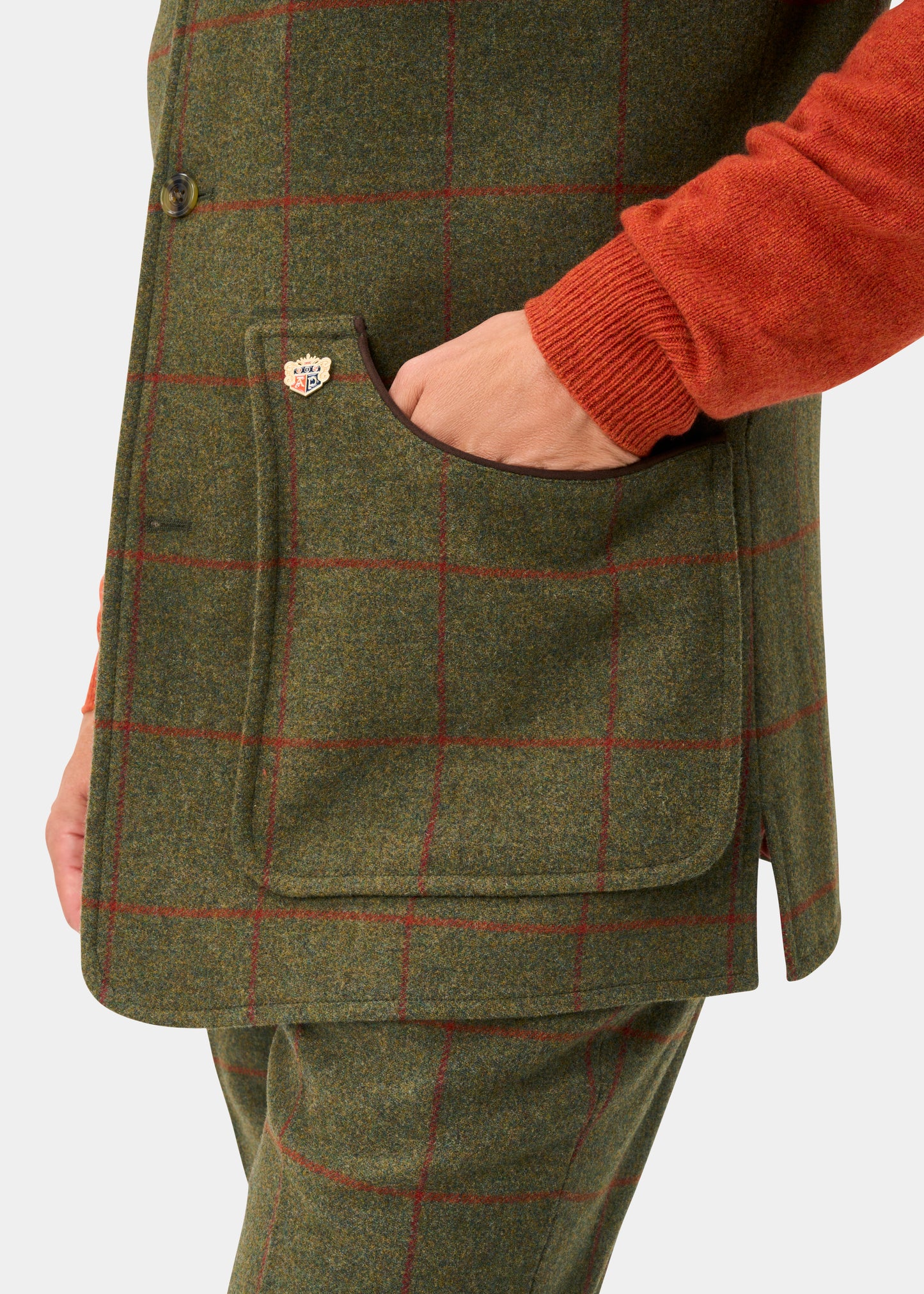 Combrook Men's Tweed Water Repellent Shooting Waistcoat in Reed  -  Shooting Fit
