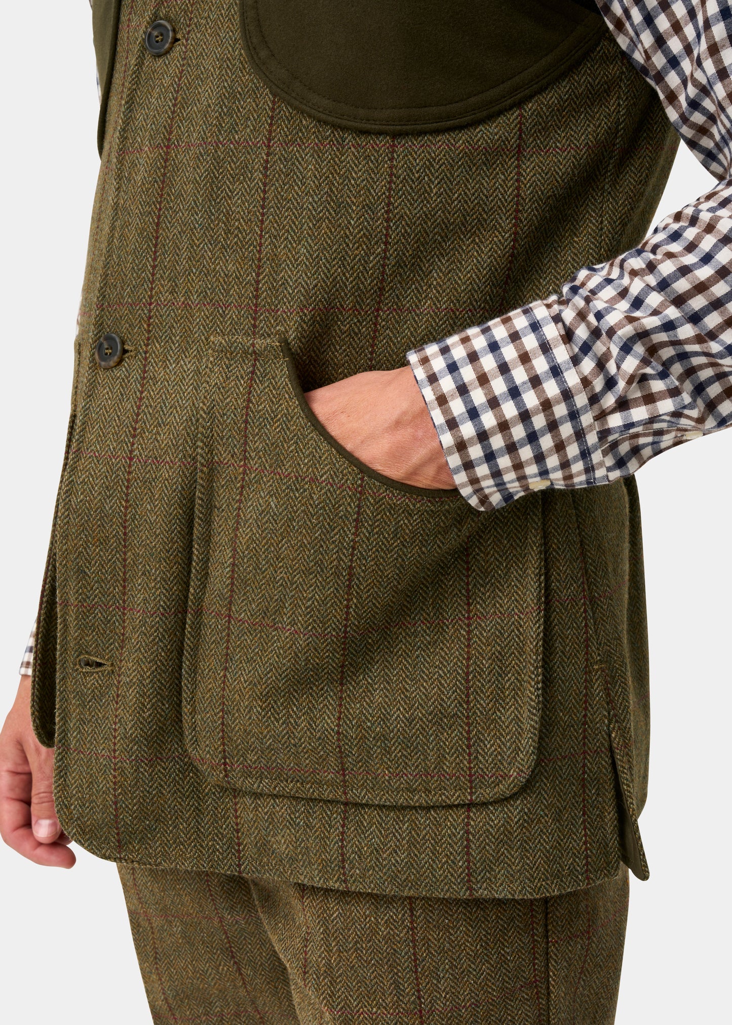 Rutland Men's Tweed Water Repellent Shooting Waistcoat in Oakley  -  Shooting Fit