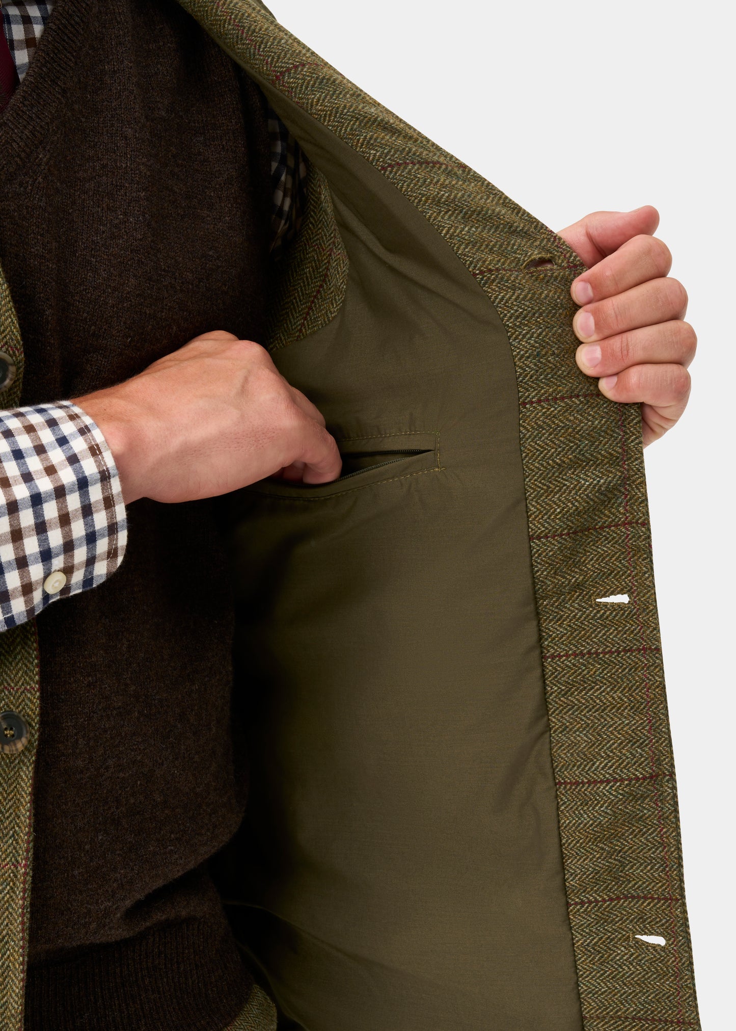 Rutland Men's Tweed Water Repellent Shooting Waistcoat in Oakley  -  Shooting Fit