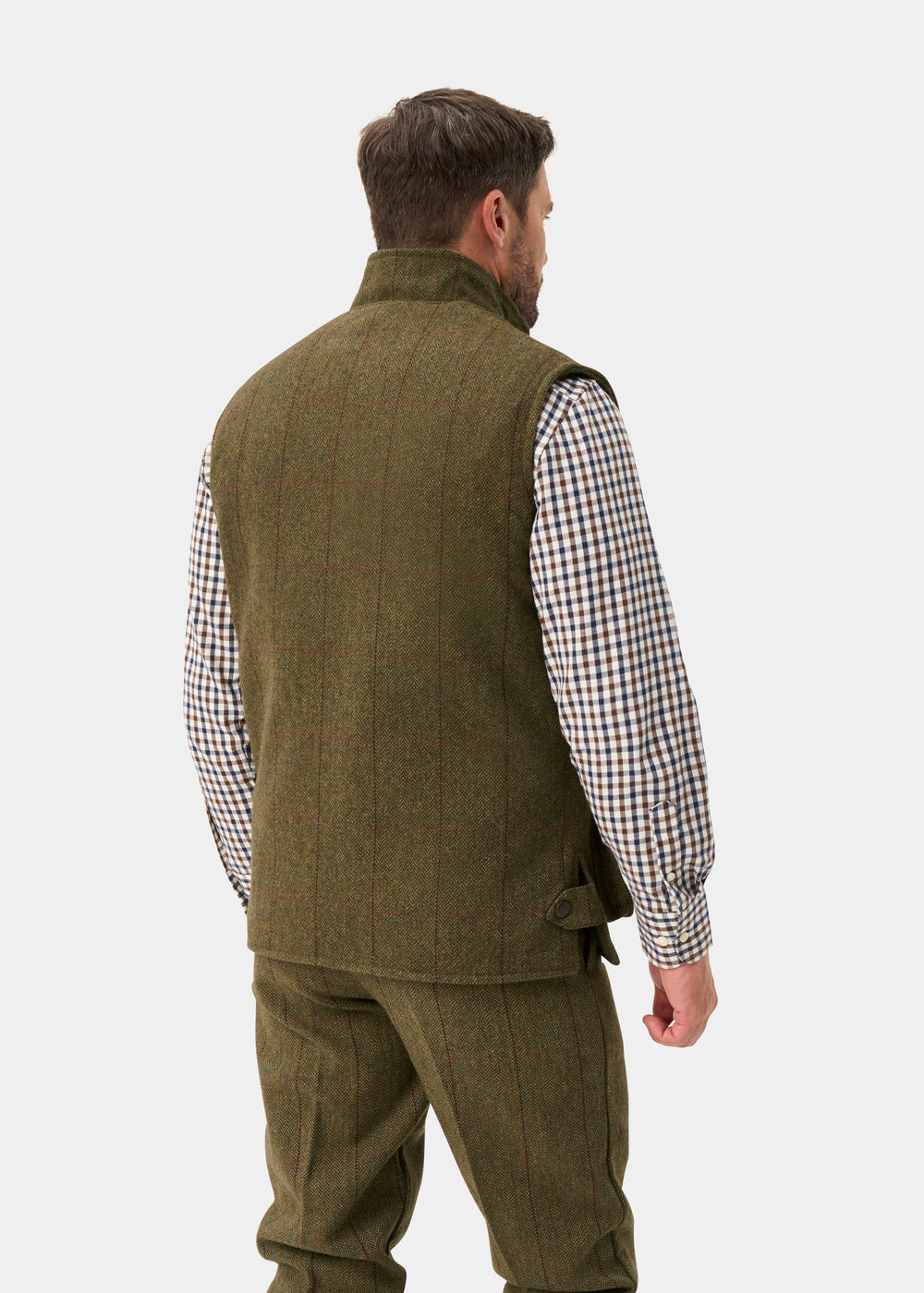 Rutland Men's Tweed Waistcoat In Oakley - Shooting Fit