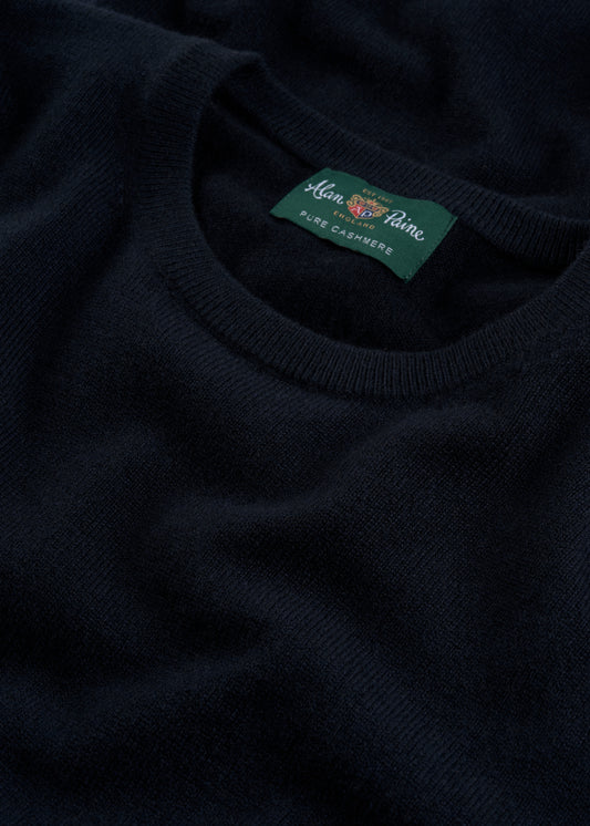 Men's Cashmere Crew Neck Jumper in Dark Navy