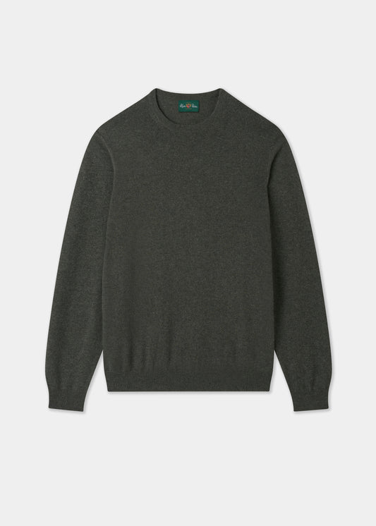 Men's Cashmere Crew Neck Jumper in Rosemary