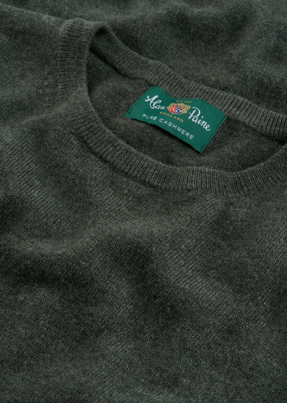 Men's Cashmere Crew Neck Jumper in Rosemary