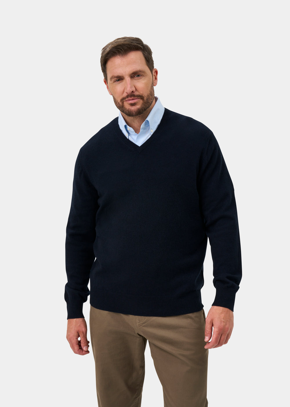 Haddington Cashmere Jumper in Dark Navy - Regular Fit