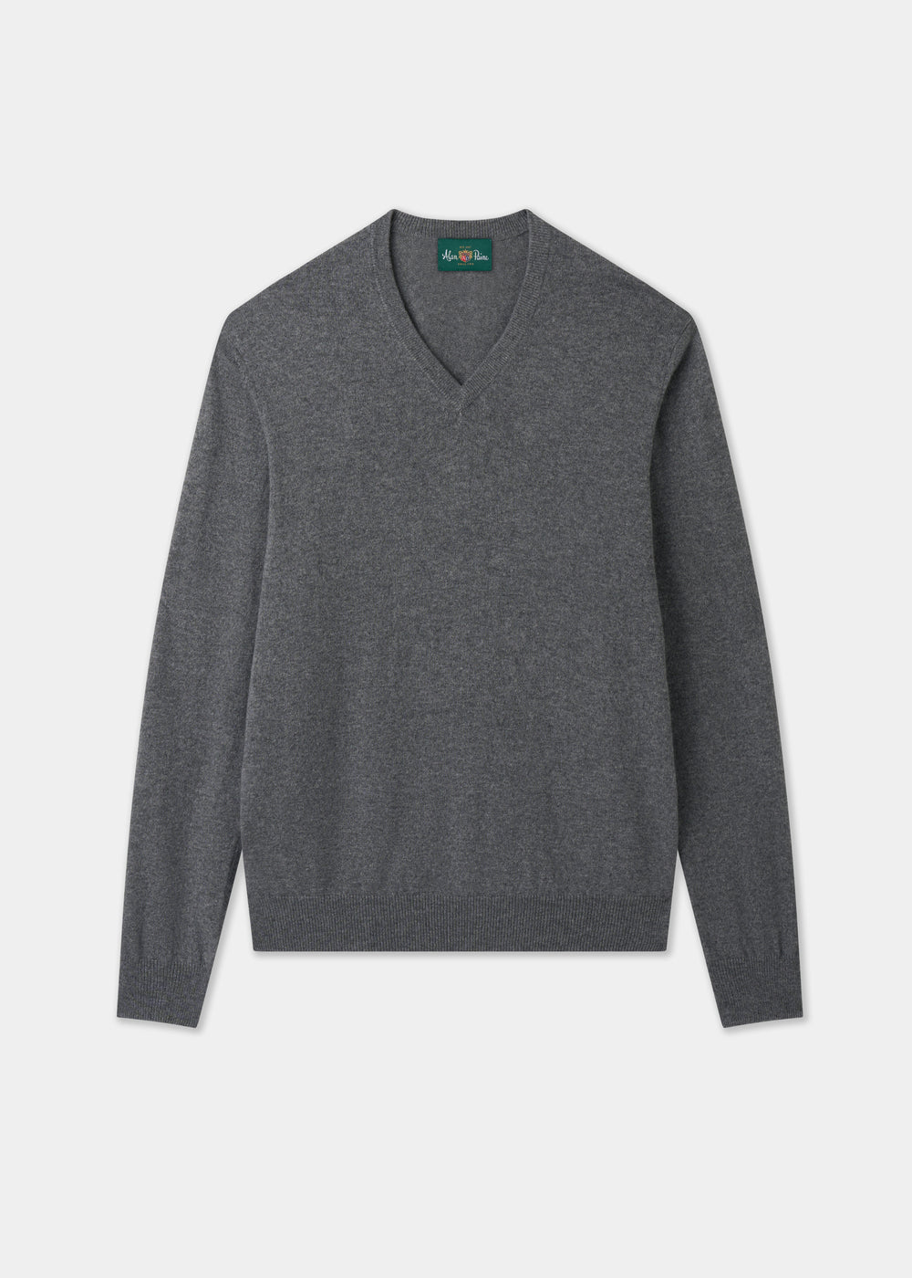 Men's Cashmere Vee Neck Jumper in Derby