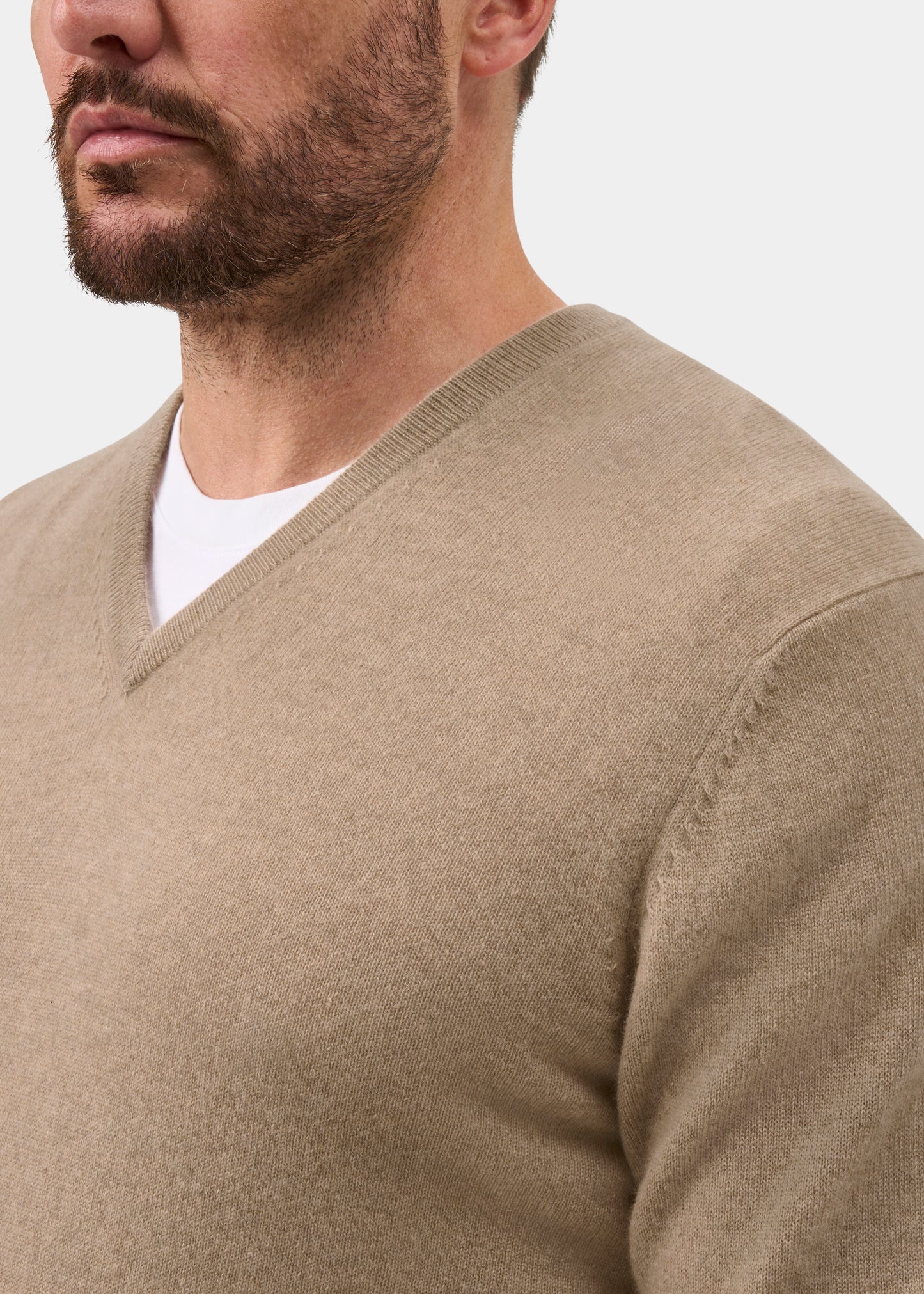 Haddington Cashmere Jumper in Linen - Regular Fit