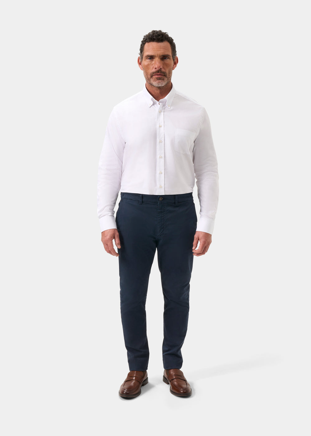 Men's Chino Trousers in Navy Blue