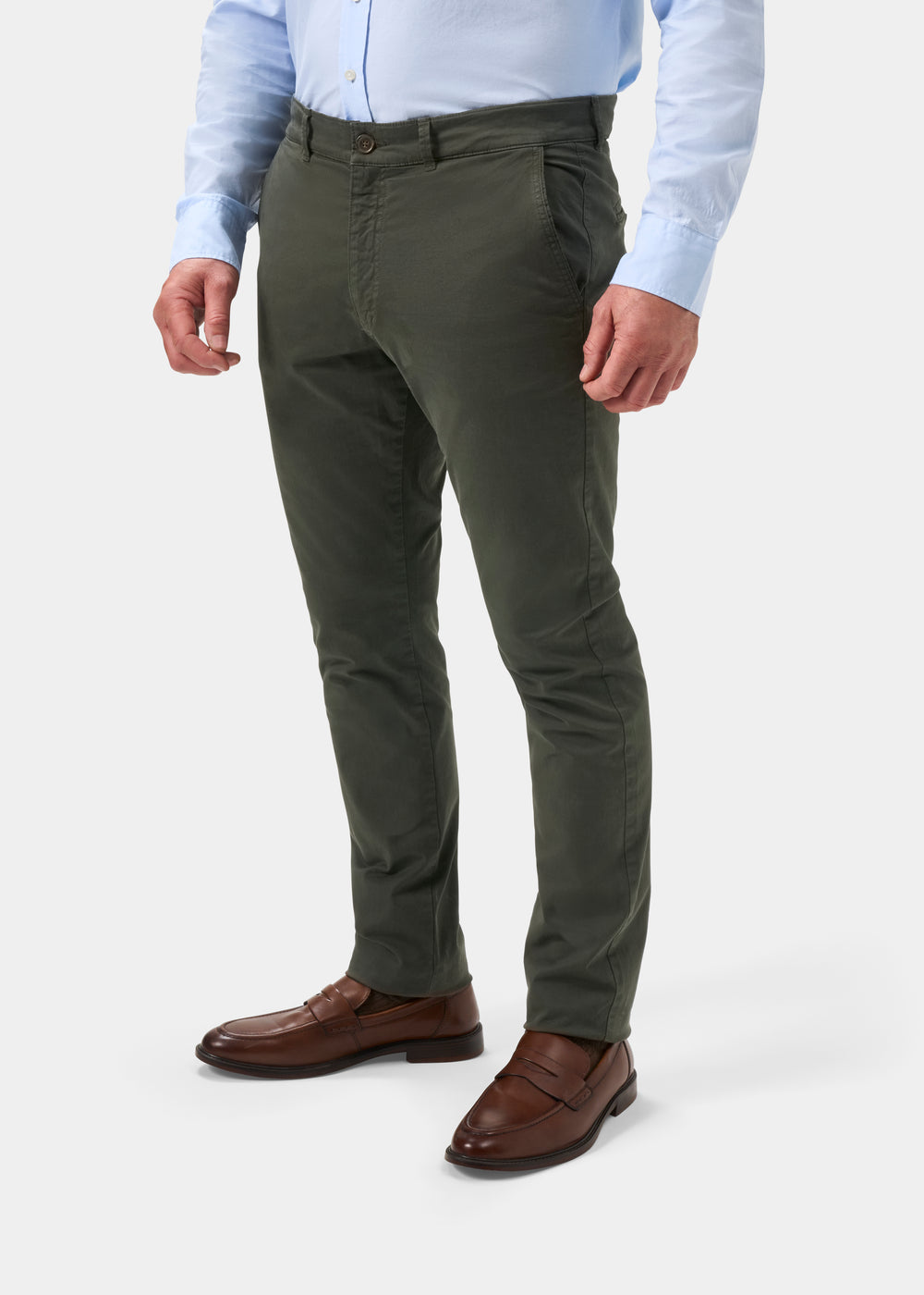 Men's Chino Trousers in Olive Green