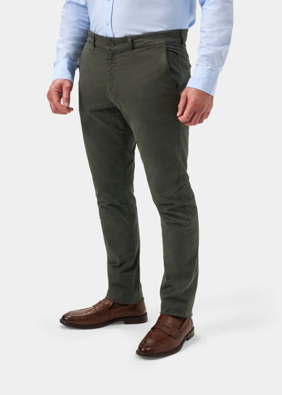 Men's Chino Trousers in Olive Green
