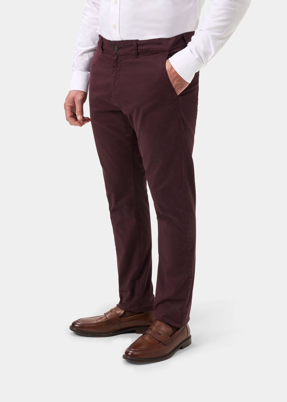 Men's Chino Trousers in Red Wine