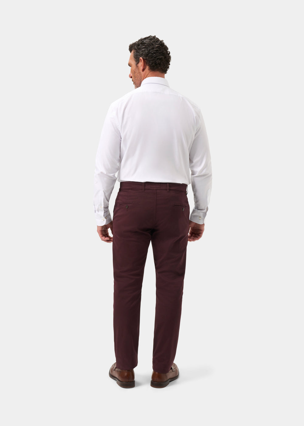 Men's Chino Trousers in Red Wine