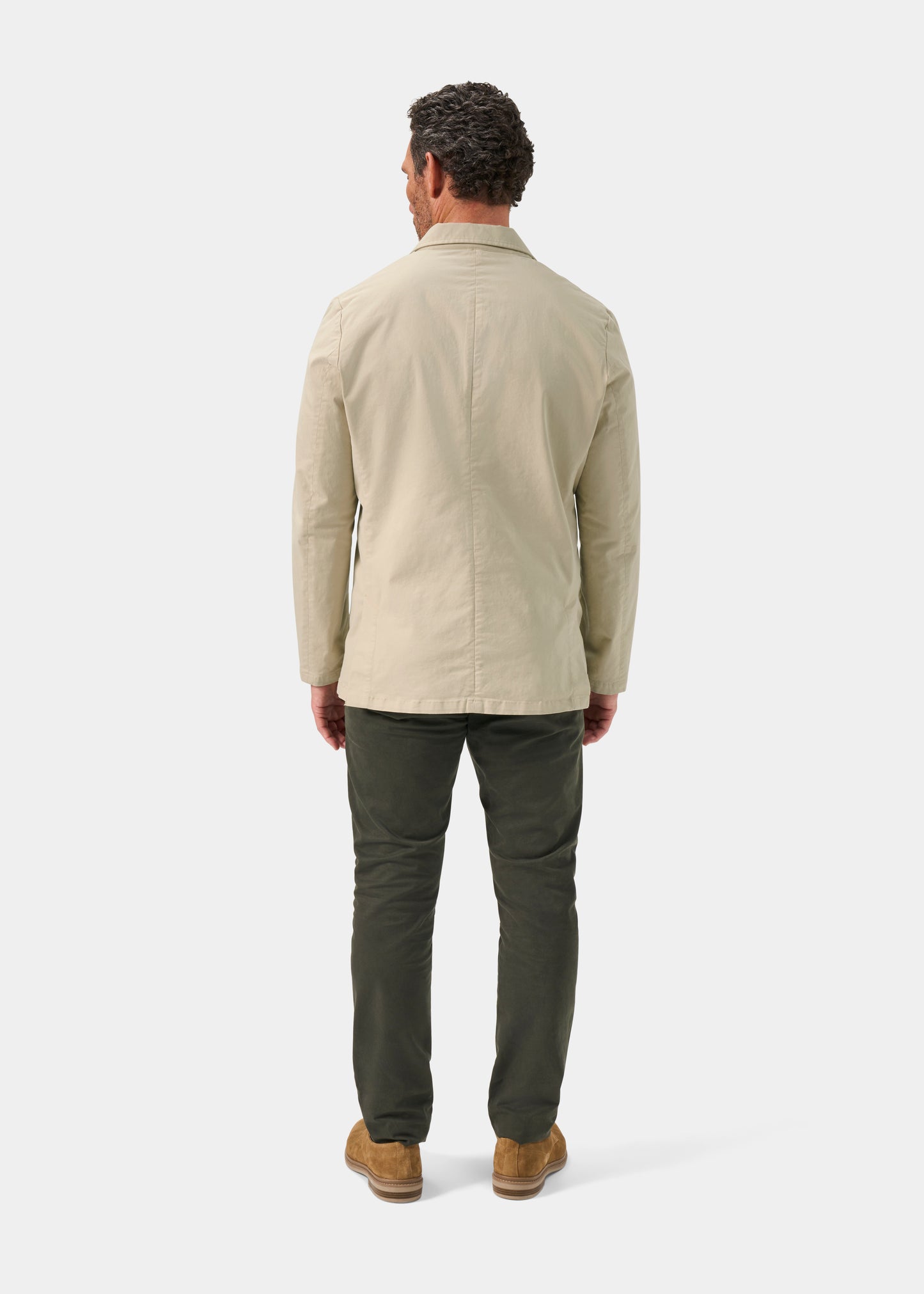 Men's Cotton Blazer in Beige