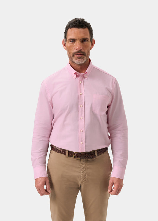 Men's Cotton Long Sleeve Shirt in Pink
