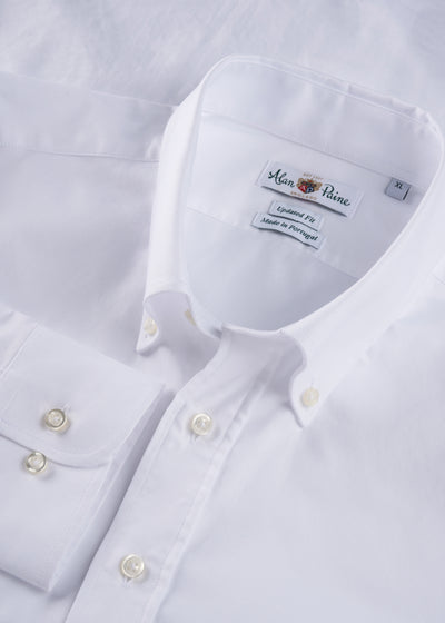 Men's Cotton Long Sleeve Shirt in White