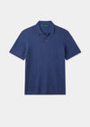 Men's Cotton Cable Polo Shirt in Blue