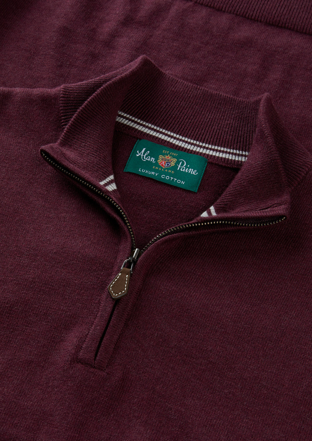 Men's Cotton Cashmere Quarter Zip Gilet in Purple