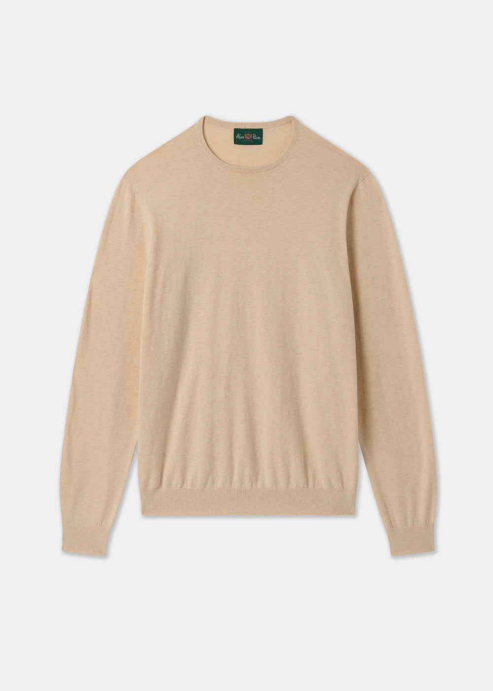 Men's Cotton Cashmere Crew Neck Jumper in Beige