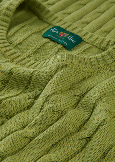 Men's Cotton Cashmere Crew Neck Jumper in Green
