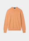 Men's Cotton Cashmere Crew Neck Jumper in Pale Orange