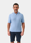 Men's Cotton Cashmere Polo Shirt in Light Blue