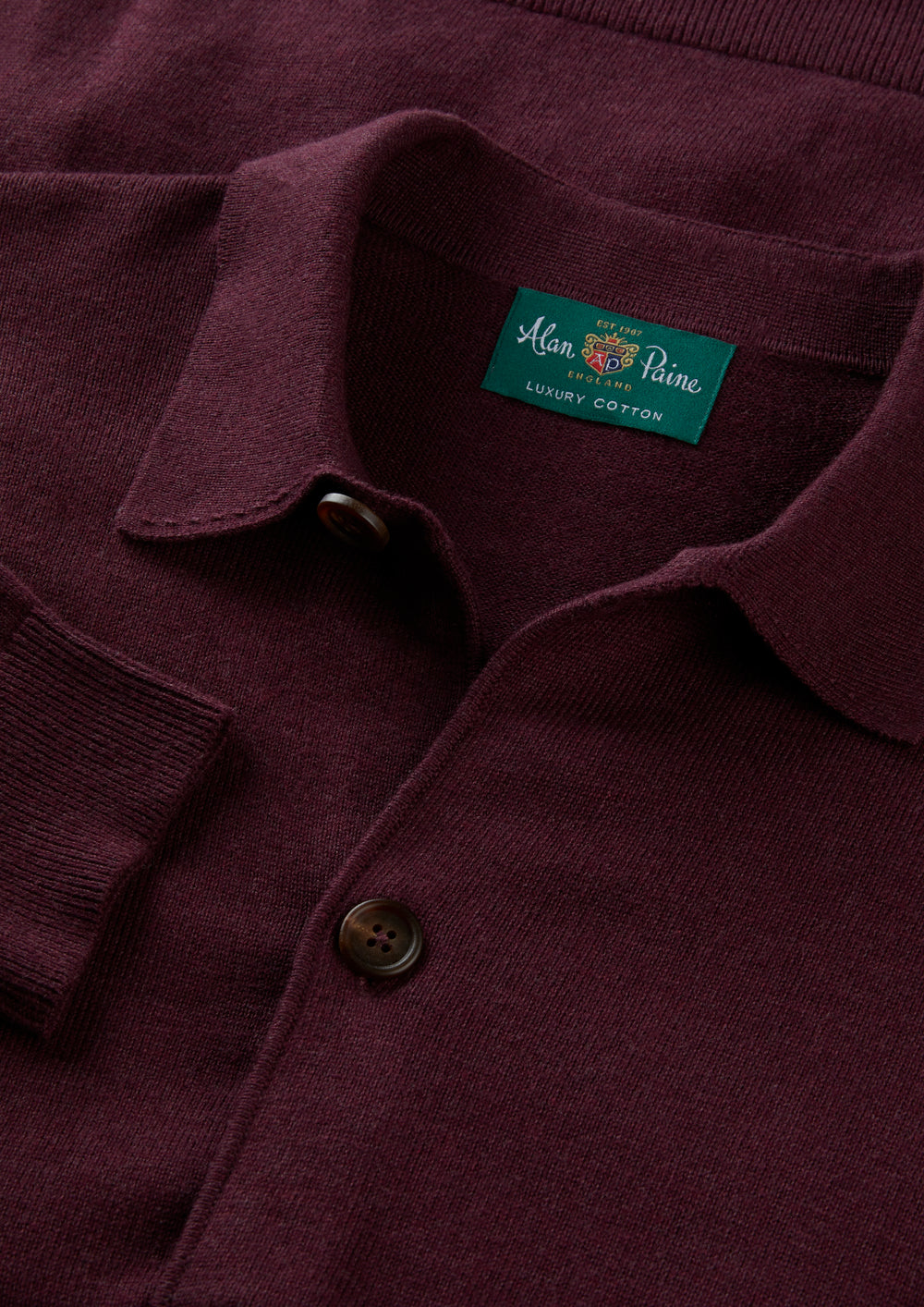 Men's Cotton Cashmere Collared Shirt in Purple