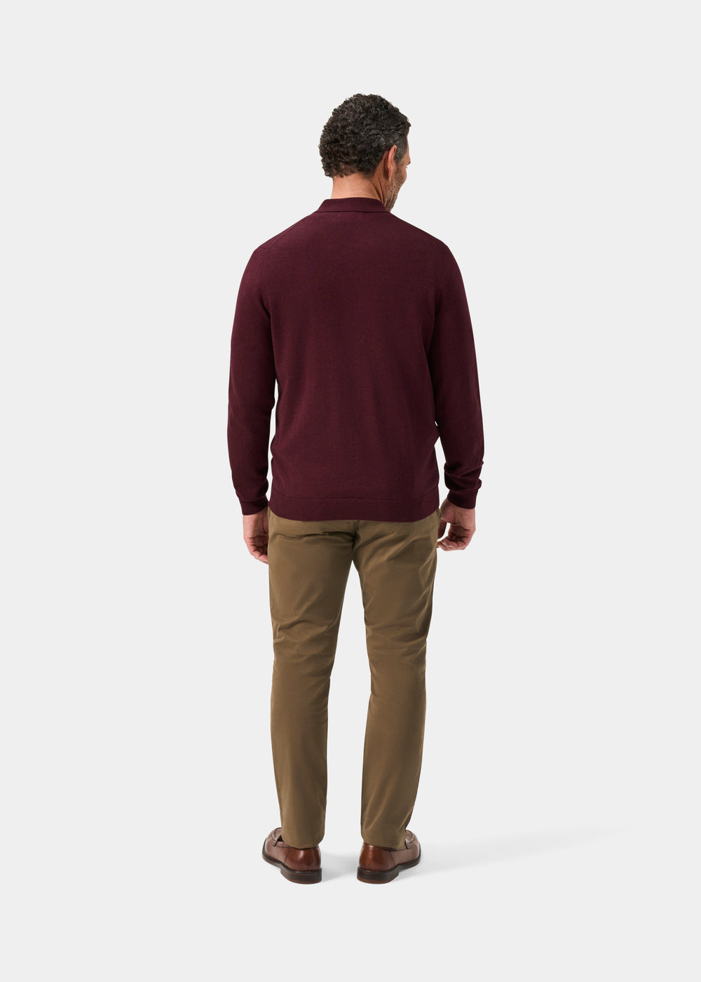Men's Cotton Cashmere Collared Shirt in Purple