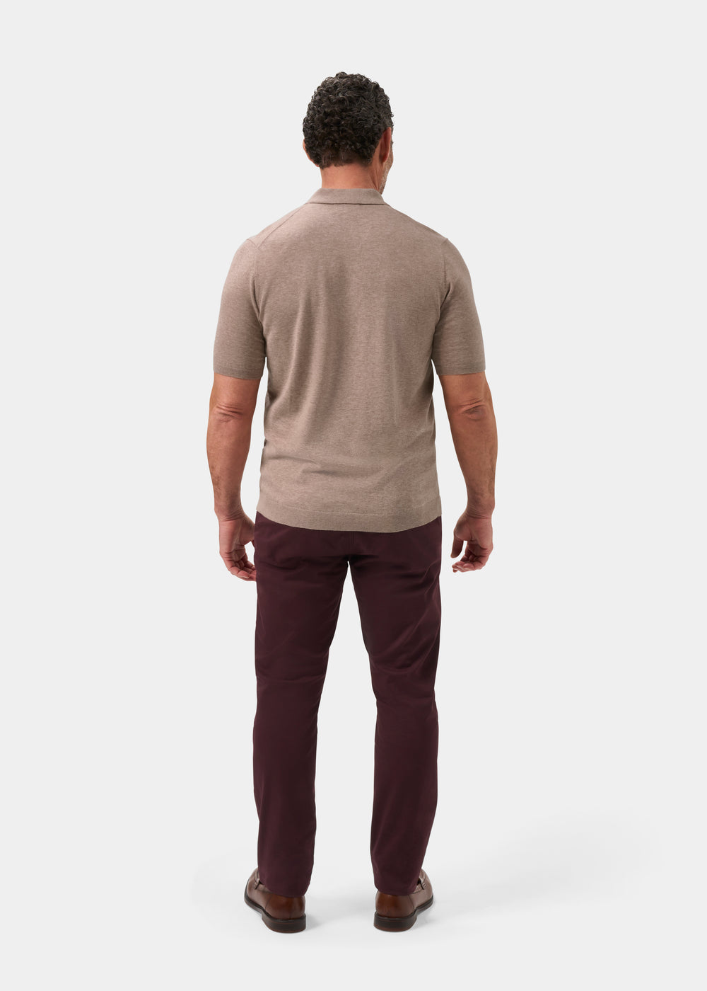 Men's Cotton Short Sleeve Jumper in Brown