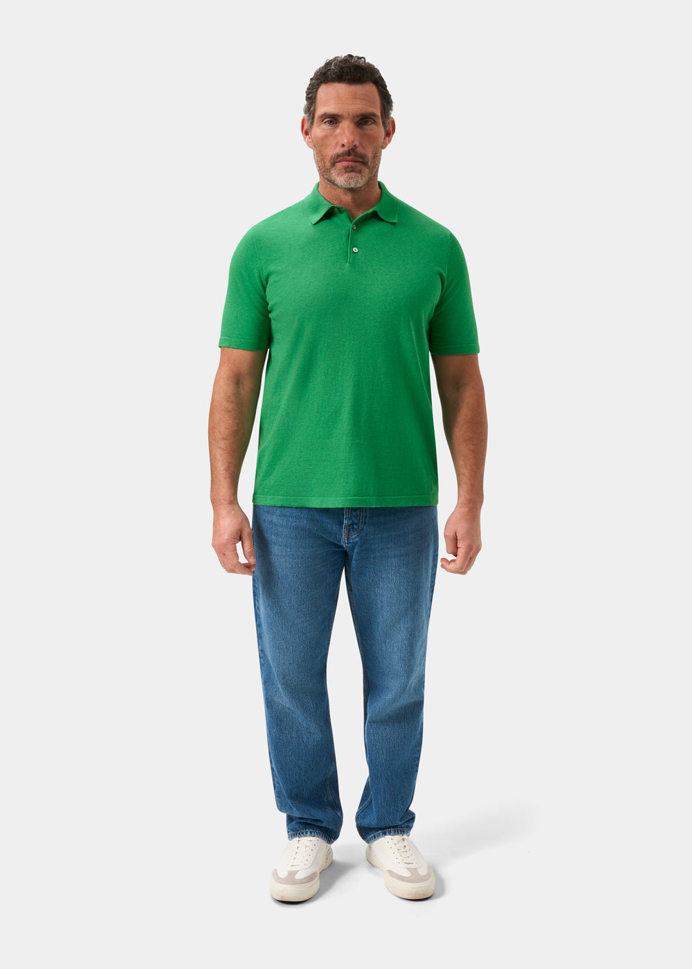 Men's Cotton Polo Shirt in Bright Green