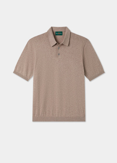 Men's Cotton Polo Shirt in Brown