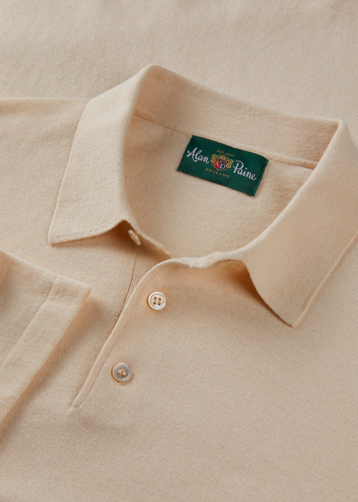 Men's Cotton Polo Shirt in Cream