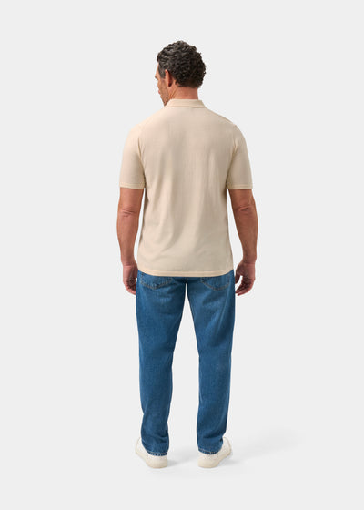 Men's Cotton Polo Shirt in Cream