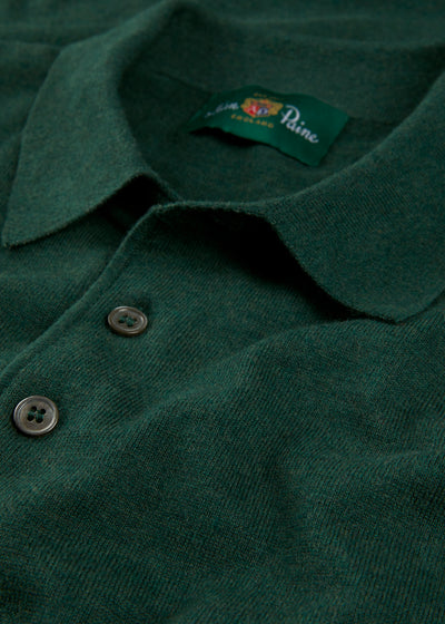 Men's Cotton Polo Shirt in Dark Green