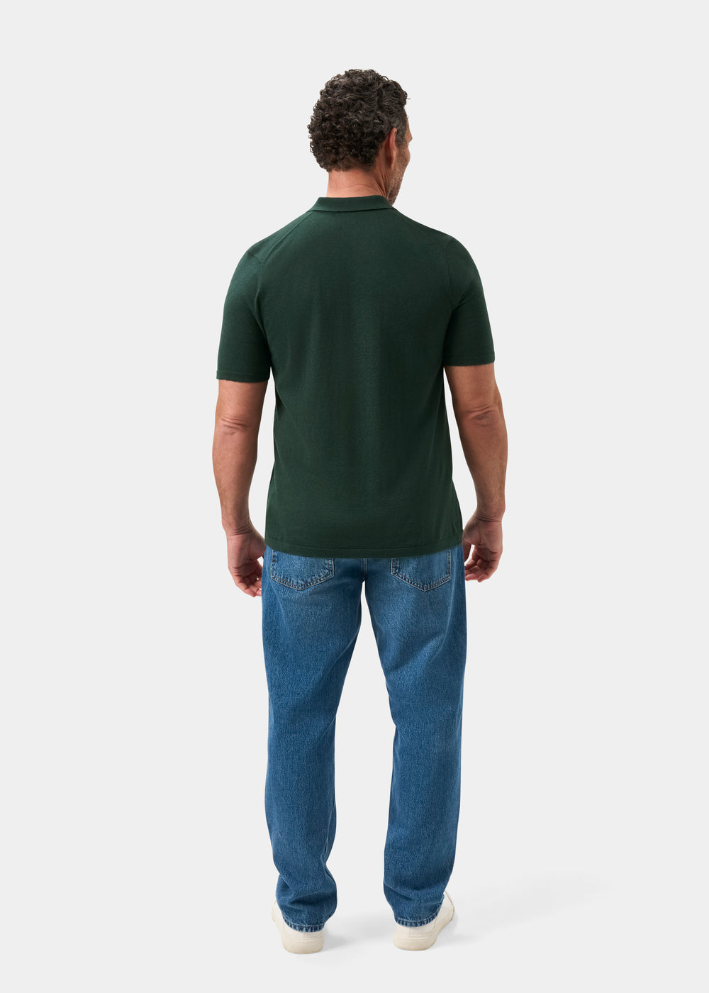 Men's Cotton Polo Shirt in Dark Green
