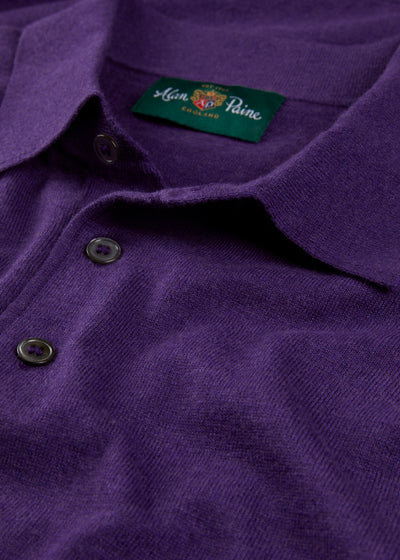 Men's Cotton Polo Shirt in Dark Purple