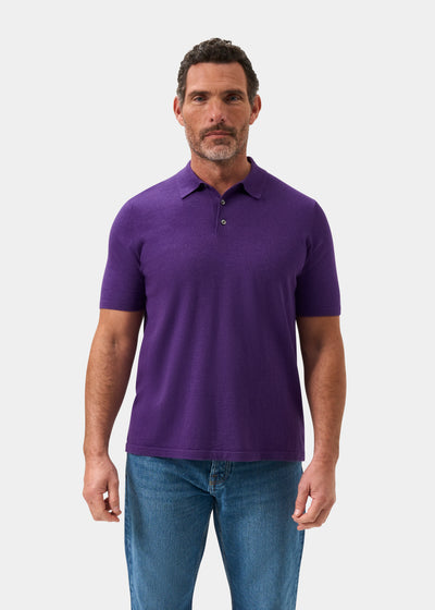 Men's Cotton Polo Shirt in Dark Purple