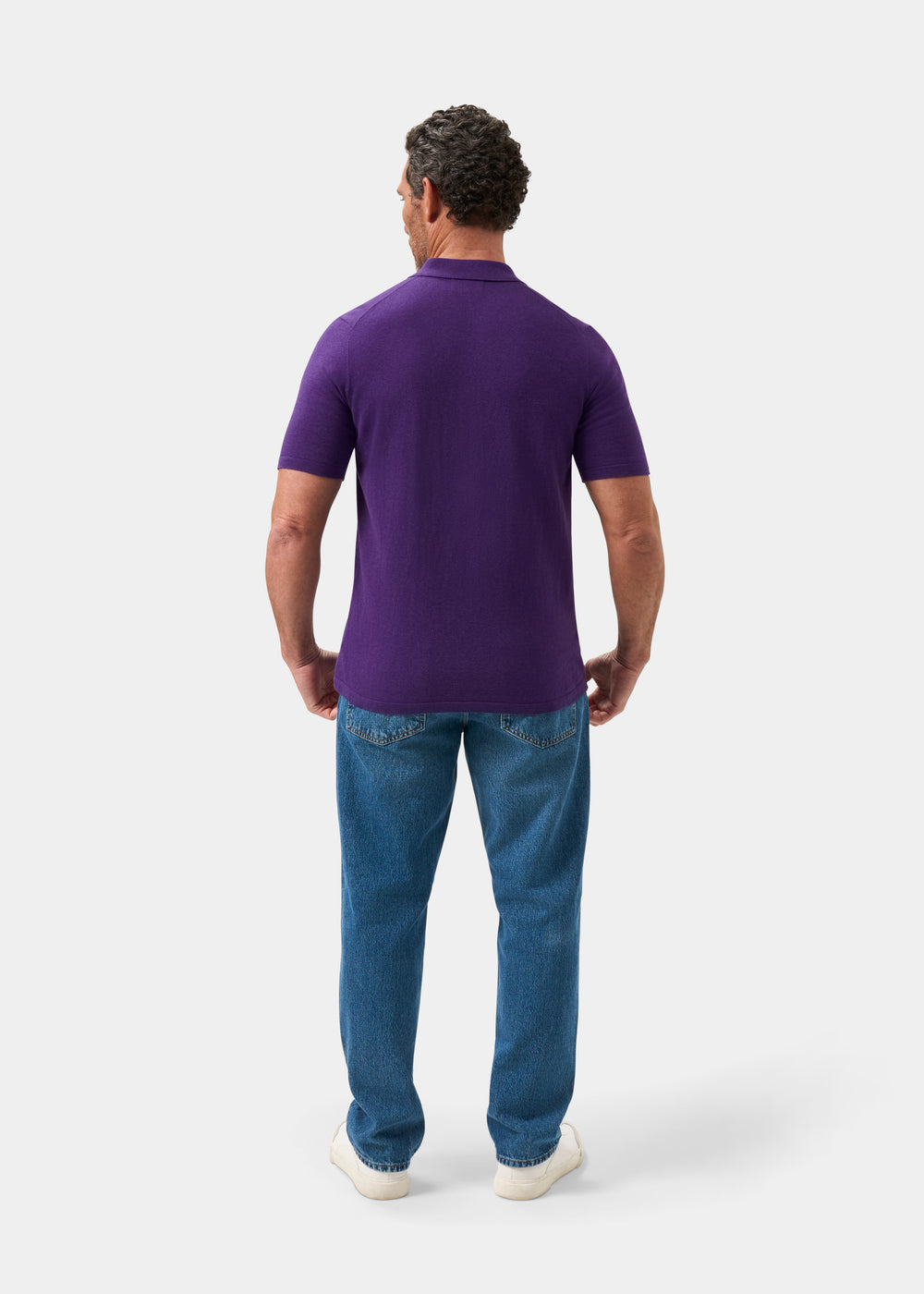Men's Cotton Polo Shirt in Dark Purple