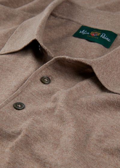 Men's Cotton Polo Shirt in Light Brown
