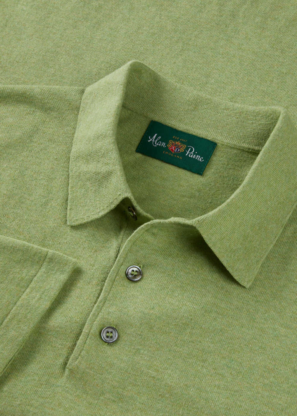 Men's Cotton Polo Shirt in Light Green