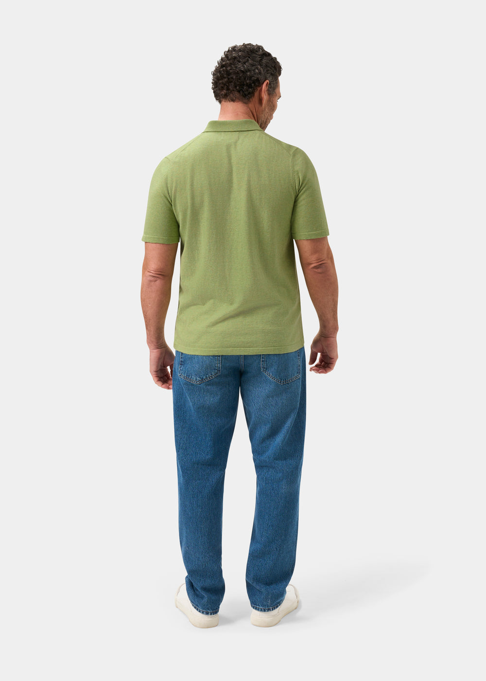 Men's Cotton Polo Shirt in Light Green